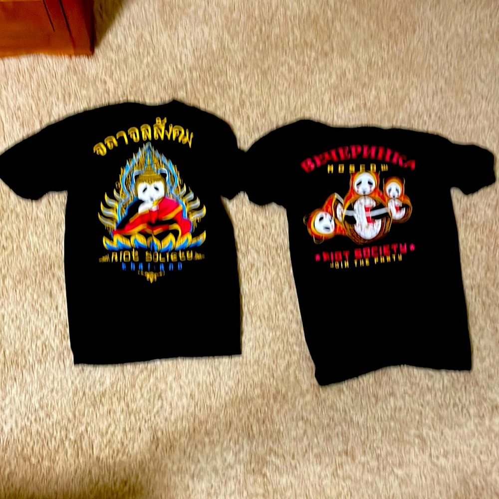 2 riot society graphic tees